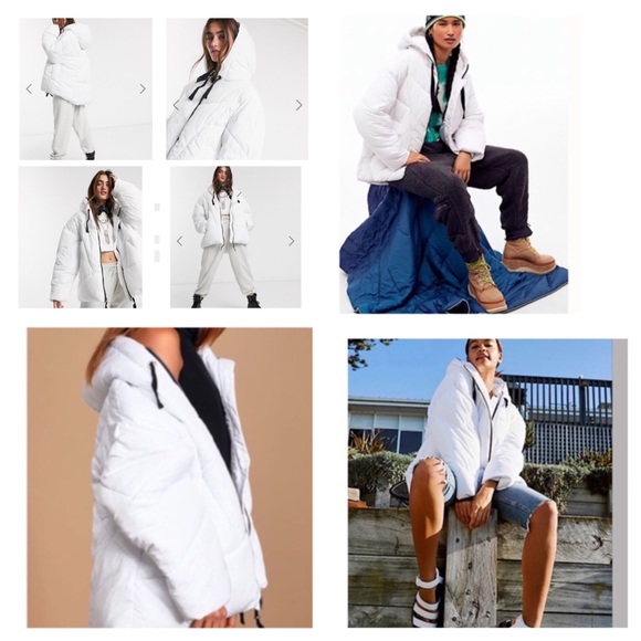 Free People Hailey White Hooded Puffer Coat. NWT. - Picture 2 of 8